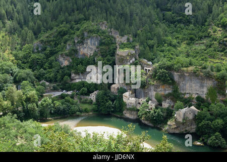 France, Lozere 48, Castelbouc, village historique dans les Gorges du Tarn. Banque D'Images