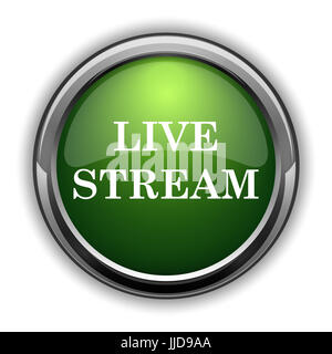 L'icône de flux en direct. Live Stream bouton site sur fond blanc Banque D'Images