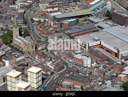 Vue aérienne du centre-ville de Wakefield, West Yorkshire, Royaume-Uni Banque D'Images