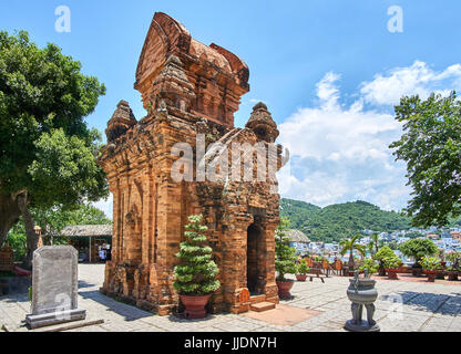 Dans les Tours Cham de Po Nagar de Nha Trang, Vietnam. Reiligous vieux bâtiments de l'empire de Champa. Banque D'Images