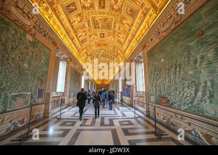 Galerie de cartes géographiques, Musées du Vatican, Rome Banque D'Images