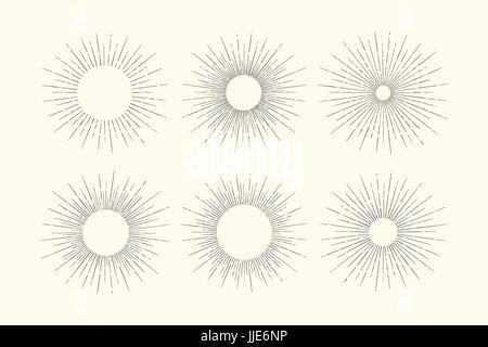 Ensemble de rayons de lumière, la solarisation Illustration de Vecteur