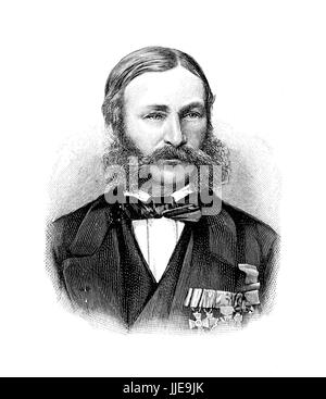 Portrait d'Heinrich Barth, érudit et grand explorateur allemand de l'Afrique au XIX siècle Banque D'Images