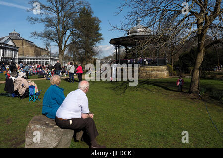 Ville thermale de Buxton et pavilion gardens Derbyshire Peak District Banque D'Images