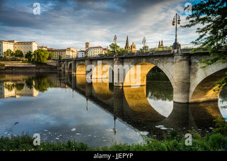 Puente de Piedra, Logrono, La Rioja, Espagne, Europe. Camino de Santiago. Banque D'Images