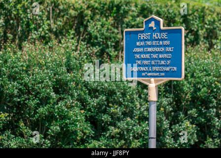 Première maison, de l'État de NY historique sign in Sagaponack ny Banque D'Images