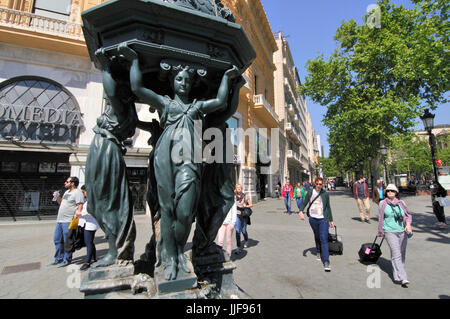 Fontaine Wallace. Passeig de Gracia. Barcelona Banque D'Images
