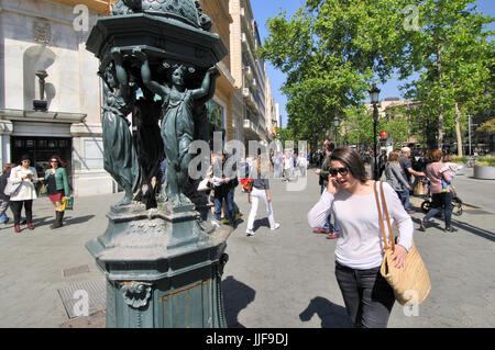 Fontaine Wallace. Passeig de Gracia. Barcelona Banque D'Images