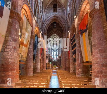 Intérieur de la cathédrale St Magnus, Kirkwall, Orkney, continentale, Ecosse, Royaume-Uni Banque D'Images