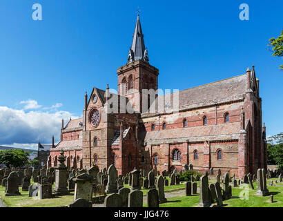 St Magnus Cathedral, Kirkwall, Orkney, continentale, Ecosse, Royaume-Uni Banque D'Images