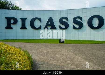 HAKONE, JAPON - Juillet 02, 2017 : bâtiment Picasso au Musée en plein air d'Hakone il ou Hakone Chokoku no Mori Burollet est doté d''un musée populaire outdo Banque D'Images