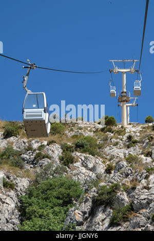 BENALMADENA, Andalousie/ESPAGNE - 7 juillet : téléphérique pour le Mont Calamorro près de Benalmadena Espagne le 7 juillet 2017 Banque D'Images