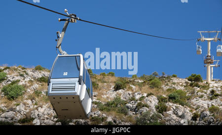 BENALMADENA, Andalousie/ESPAGNE - 7 juillet : téléphérique pour le Mont Calamorro près de Benalmadena Espagne le 7 juillet 2017 Banque D'Images