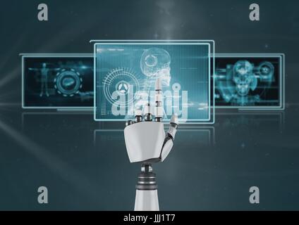 Main robot 3D'interaction avec les interfaces médicales Banque D'Images