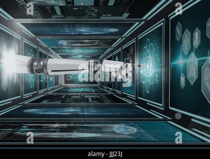 Main robot 3D'interaction avec les interfaces médicales Banque D'Images