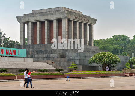 Le mausolée de Ho Chi Minh Vietnam Hanoi Banque D'Images