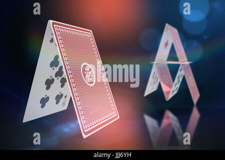 Image 3D composite de l'image de synthèse du château de carte Banque D'Images