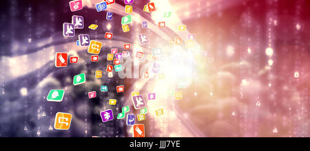 Image 3D composite d'applications informatiques colorés Banque D'Images