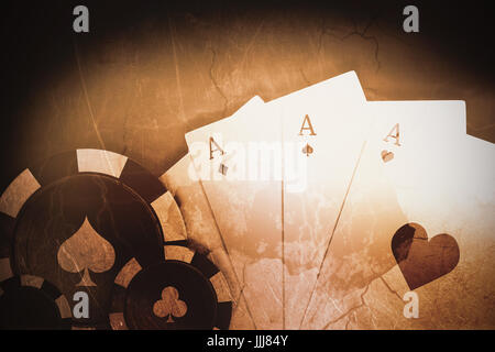 Image composite de vecteur d'image 3D de jeton casino noir avec symbole spades Banque D'Images