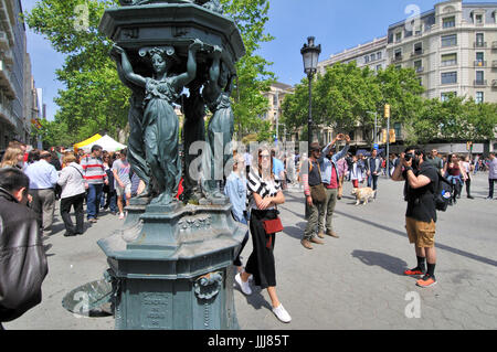Fontaine Wallace. Passeig de Gracia. Barcelona Banque D'Images