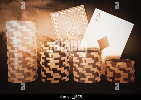 Image composite de l'image 3D graphique de gambling chips Banque D'Images