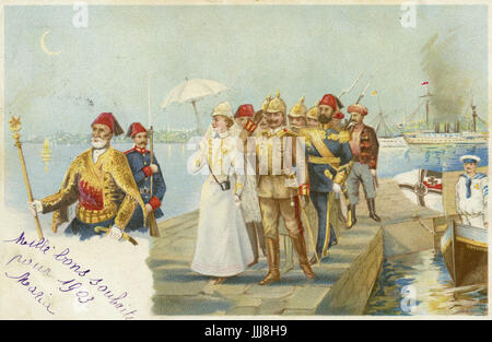 Visite de l'empereur Guillaume à la Terre Sainte (Palestine), 1898, carte postale commémorative Banque D'Images