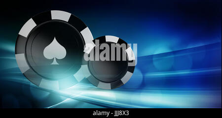 Image composite de vecteur d'image 3D de jeton casino noir Banque D'Images