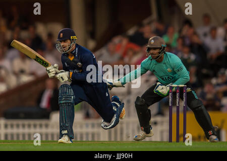 Londres, Royaume-Uni. 19 juillet, 2017. Ryan 10 Doeschate d'Essex au bâton contre Surrey dans la NatWest T20 Blast match à la Kia Oval. David Rowe/Alamy Live News Banque D'Images