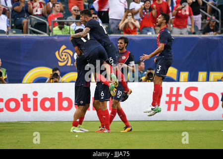 Philadelphie, Pennsylvanie, USA. 19 juillet, 2017. Costa Rica célèbre marquer un but contre le Panama lors de leur match de quart de finale tenue à Lincoln Financial Field à Philadelphie PA Credit : Ricky Fitchett/ZUMA/Alamy Fil Live News Banque D'Images