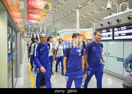 De Pékin, Pékin, Chine. 19 juillet, 2017. Beijing, Chine - 19 juillet 2017 : (usage éditorial uniquement. Chine OUT) .Chelsea joueurs arrivent à Beijing, 19 juillet 2017. Chelsea sera en concurrence avec Arsenal, à Londres Derby à Beijing National Stadium le 22 juillet 2017. Crédit : SIPA Asie/ZUMA/Alamy Fil Live News Banque D'Images