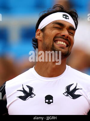 Umag, Croatie. Jul 20, 2017. Fabio Fognini de l'Italie réagit au cours du match Fognini v l'éjecteur à la 28e ATP Umag Croatie Plava laguna au tournoi à la Goran Ivanisevic, stade ATP le 20 juillet 2017 à Umag. Credit : Andrea Spinelli/Alamy Live News Banque D'Images