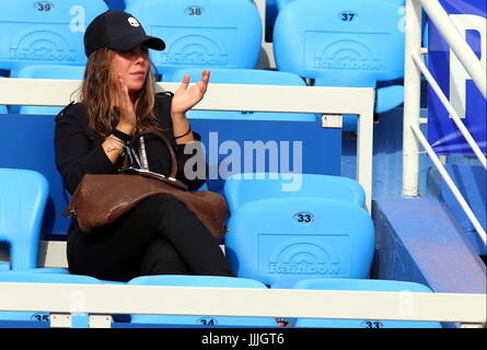 Umag, Croatie. Jul 20, 2017. Fulvia Fognini soeur de Fabio Fognini de l'Italie réagit au cours du match Fognini v l'éjecteur à la 28e ATP Umag Croatie Plava laguna au tournoi à la Goran Ivanisevic, stade ATP le 20 juillet 2017 à Umag. Credit : Andrea Spinelli/Alamy Live News Banque D'Images