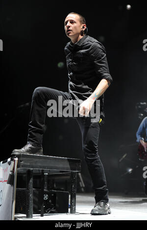 Chester Bennington de Linkin Park en prestation au Bank Atlantic Center n Fort Lauderdale, Floride le 20 janvier, 2011 i © MediaPunch Inc./MPI04 Banque D'Images