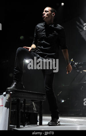 Chester Bennington de Linkin Park en prestation au Bank Atlantic Center n Fort Lauderdale, Floride le 20 janvier, 2011 i © MediaPunch Inc./MPI04 Banque D'Images