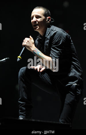 Chester Bennington de Linkin Park en prestation au Bank Atlantic Center n Fort Lauderdale, Floride le 20 janvier, 2011 i © MediaPunch Inc./MPI04 Banque D'Images