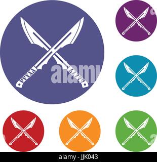 Tanto japonais jeu daggersicons Illustration de Vecteur