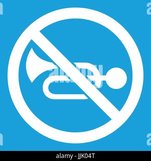 Aucun signe de la circulation de l'avertisseur sonore blanc icône Illustration de Vecteur
