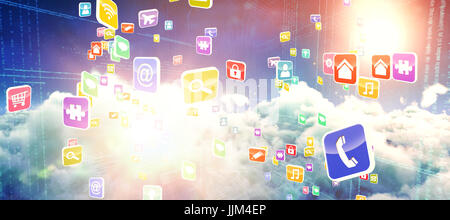 Image 3D composite d'applications informatiques colorés Banque D'Images