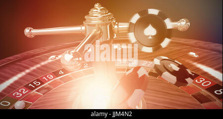 Image composite de l'image 3D de jeton casino rouge Banque D'Images