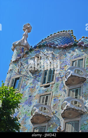 Casa Batillo, Antonio Gaudi, Barcelone, Espagne Banque D'Images