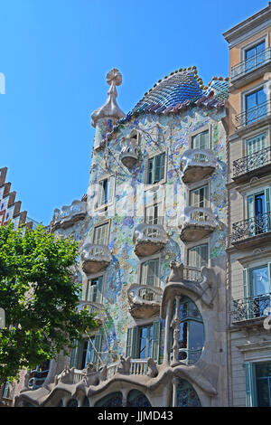 Casa Batillo, Antoni Gaudi, Barcelone, Espagne Banque D'Images