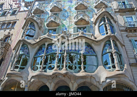 Casa Batillo, Antonio Gaudi, Barcelone, Espagne Banque D'Images