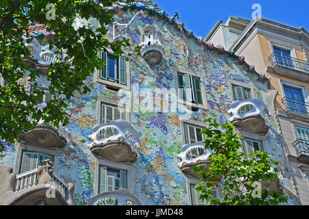 Casa Batillo, Antonio Gaudi, Barcelone, Espagne Banque D'Images