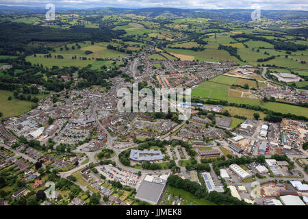 Une vue aérienne de Ruthin, la ville du comté de Denbighshire au Pays de Galles Banque D'Images