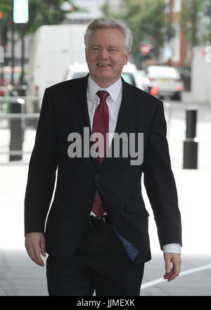 Secrétaire d'État à la sortie de l'Union européenne David Davis MP assiste à la BBC Andrew Marr Show à la BBC à Londres, 25 juin, 2017 Banque D'Images