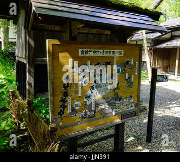 Akita, JAPON - 17 mars 2017. Information board à Kakunodate Village Samouraï à Akita, au Japon. Akita est une préfecture du Japon située dans le reg Tohoku Banque D'Images