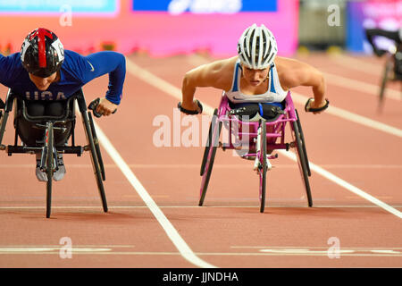 Samantha Kinghorn en compétition aux Championnats du monde de para-athlétisme au Stade Olympique de Londres, Londres, 2017. T53 final Banque D'Images