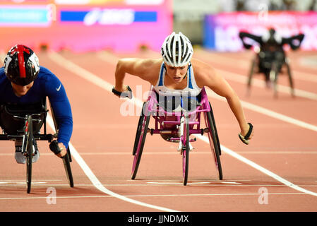 Samantha Kinghorn en compétition aux Championnats du monde de para-athlétisme au Stade Olympique de Londres, Londres, 2017. T53 final Banque D'Images