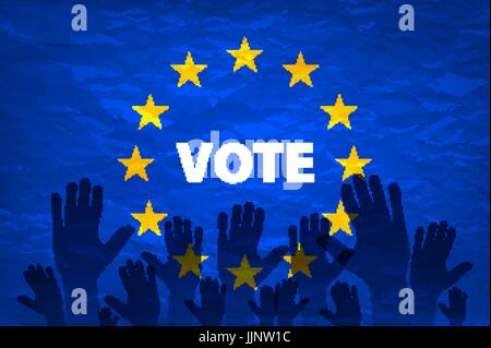 Vote euro drapeau. vote pour le choix de l'art Illustration de Vecteur