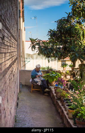 Habitants de la Navarrete, la Rioja, Espagne. Camino de Santiago. Banque D'Images